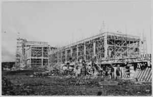 Si-selluloosatehtaan rakennustyömaata 1936