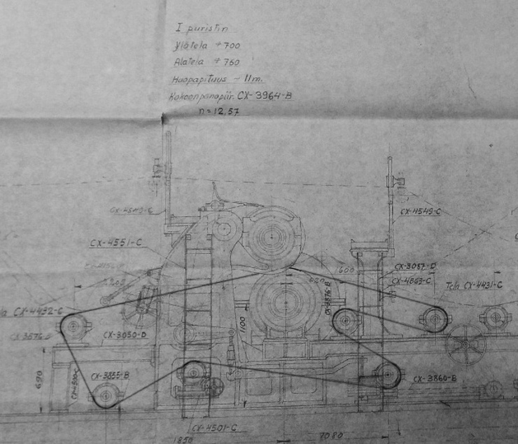 Märkäpään puristimien I, II ja III rakenne