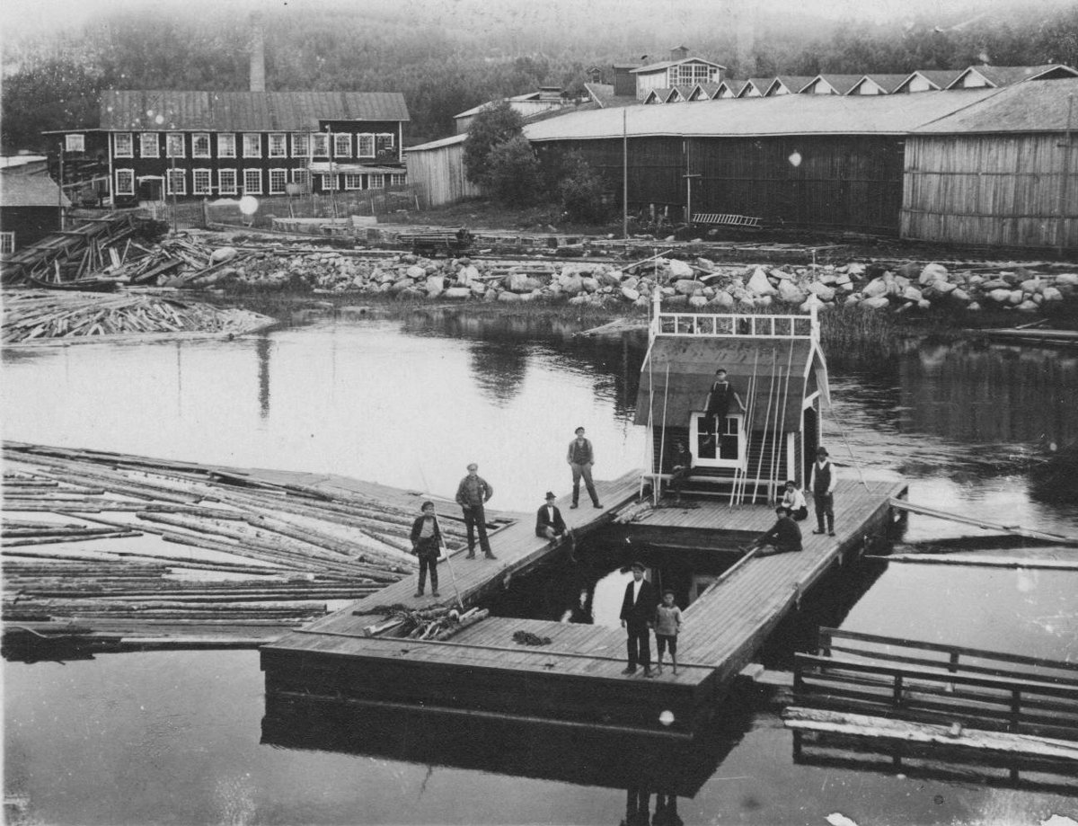 Tukkien lajittelua Äänejärvellä.