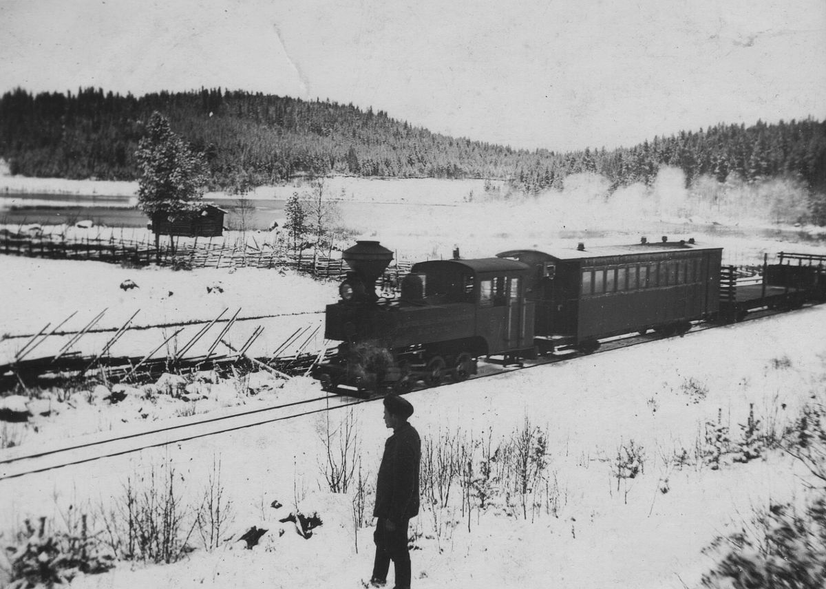 Pässinjuna Äänekosken ja Suolahden välillä Paatelassa.