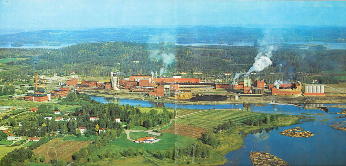 Äänekosken tehtaat 1960-luvulla.