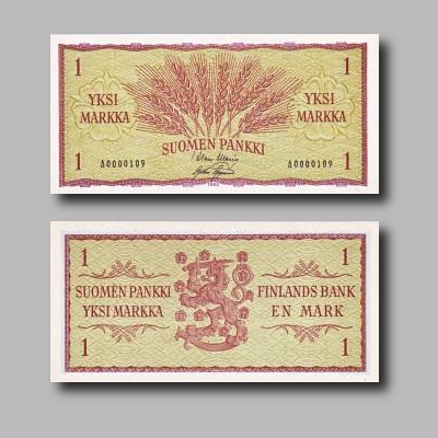 Yksi markka vuodelta 1963.