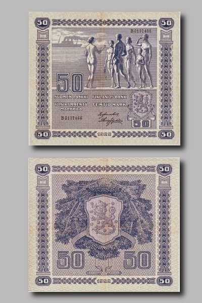 Viisikymmentä markkaa vuodelta 1922.