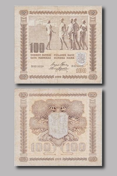 Sata markkaa vuodelta 1922.
