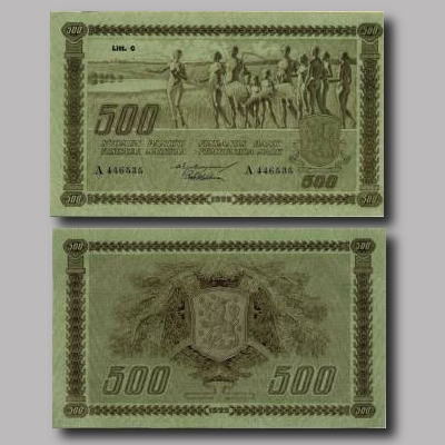 Viisisataa markkaa vuodelta 1922.