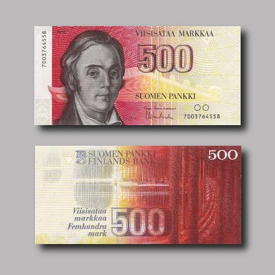 Viisisataa markkaa vuodelta 1986.