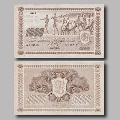 Tuhat markkaa vuodelta 1922.