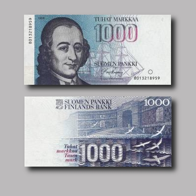 Tuhat markkaa vuodelta 1986.