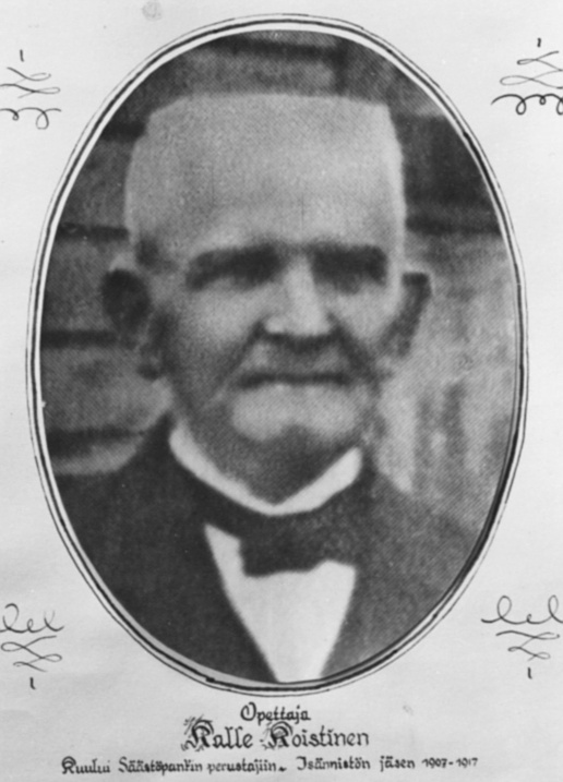 Kaarlo Koistinen toimi kansakoulunopettajana Äänekoskella 28-vuotta jääden eläkkeelle vuonna 1913.