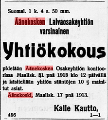 Kansalliskirjaston digitoidut aineistot, 18.03.1913 Keski-Suomi no 31.