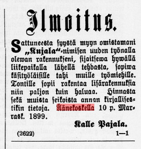 Kansalliskirjaston digitoidut aineistot, 13.11.1899 Suomalainen no 132.